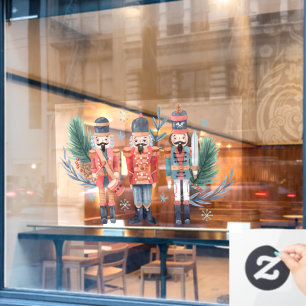 Colourful nutcracker with evergreens