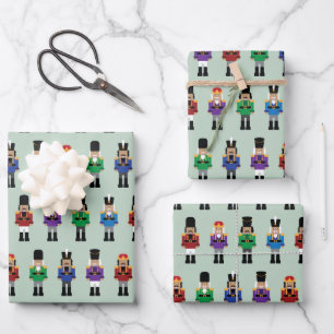 Colourful Nutcrackers Wrapping Paper Sheet