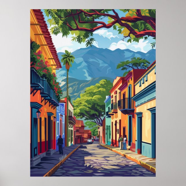 Colourful Oaxaca Folk Art Vector Illustration Post Poster (Front)