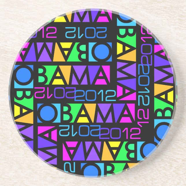 Colourful Obama 2012 coaster (Front)