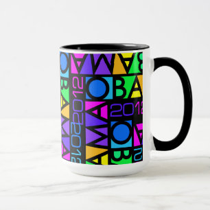 Colourful Obama 2012 mug - choose style & colour