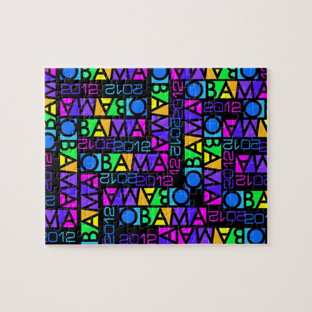 Colourful OBAMA 2012 puzzle (Horizontal)