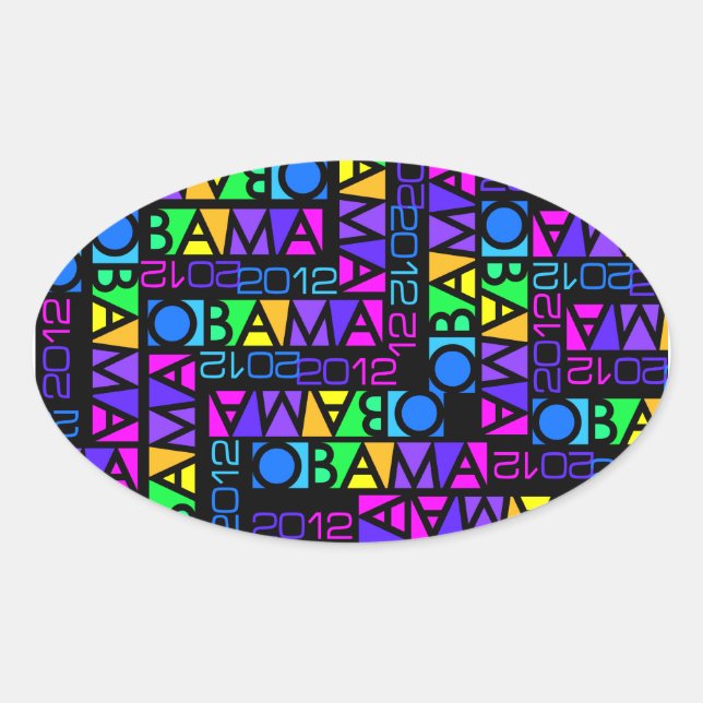 Colourful Obama 2012 stickers (Front)