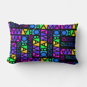 Colourful Obama 2012 throw pillow