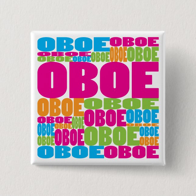 Colourful Oboe 15 Cm Square Badge (Front)