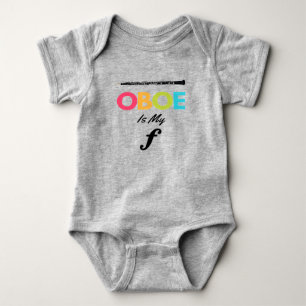 Colourful Oboe Is My Forte Oboist Funny Baby Bodysuit