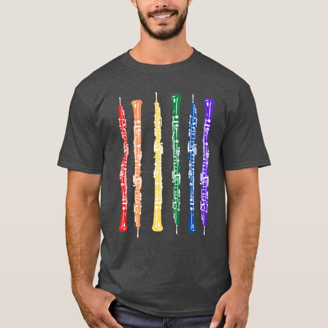 Colourful Oboe Oboist Player Double reed  T-Shirt (Front)