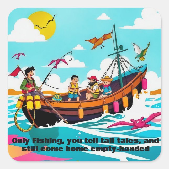Colourful Ocean Adventure: A Day at Sea Square Sticker (Front)