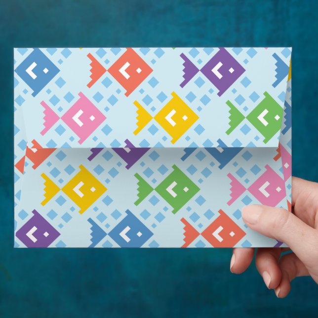 Colourful Ocean Fish Pattern Envelope (Hand)
