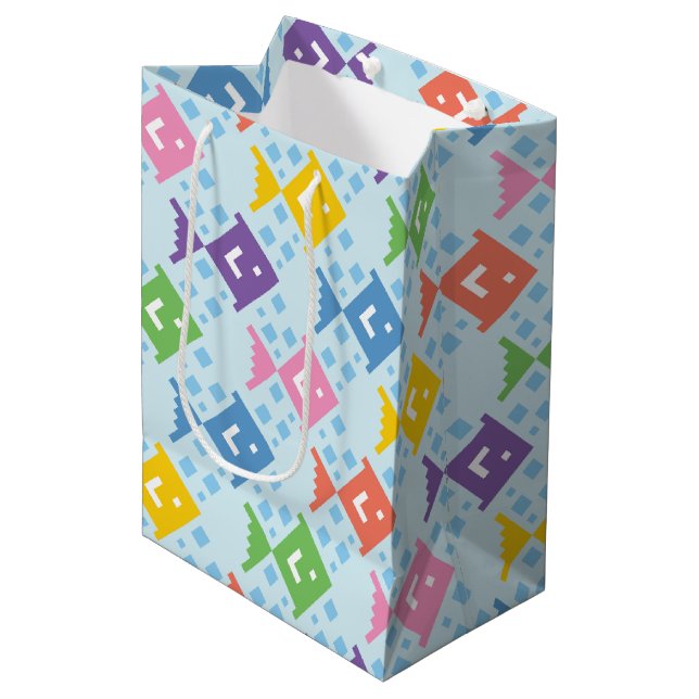 Colourful Ocean Fish Pattern Medium Gift Bag (Front Angled)