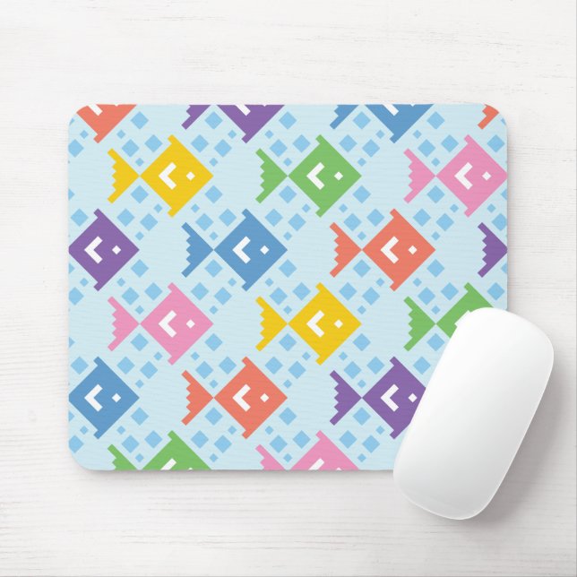 Colourful Ocean Fish Pattern Mouse Pad (With Mouse)