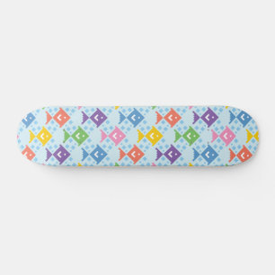 Colourful Ocean Fish Pattern Skateboard