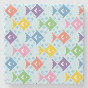 Colourful Ocean Fish Pattern Stone Coaster