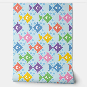 Colourful Ocean Fish Pattern Wallpaper