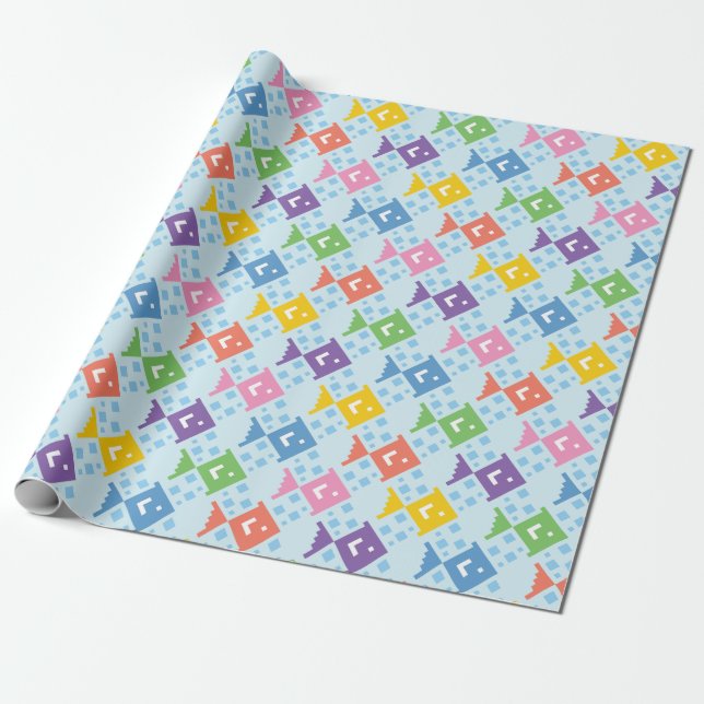 Colourful Ocean Fish Pattern Wrapping Paper (Unrolled)