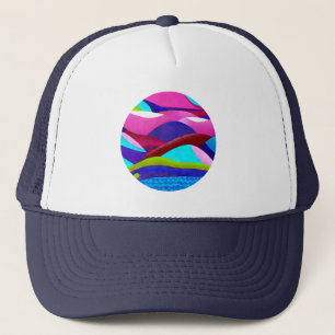 Colourful Ocean Hills Trucker Hat