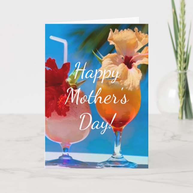 colourful ocean pink and orange mother's day card (Front)