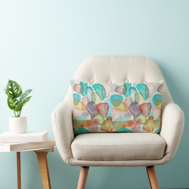 Colourful Ocean Sea Glass Throw Pillow (Chair)