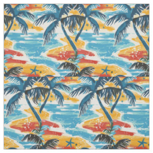 Colourful Ocean & Summer Vacation Fabric