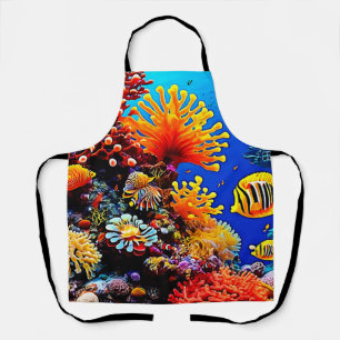 Colourful Ocean Underwater Life Apron