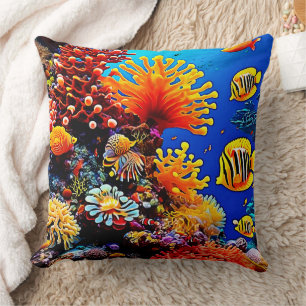 Colourful Ocean Underwater Life Cushion