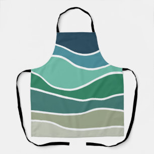 Colourful ocean waves apron