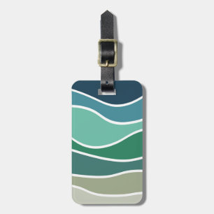 Colourful ocean waves luggage tag