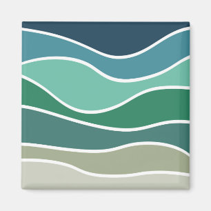 Colourful ocean waves magnet