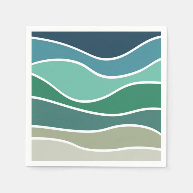 Colourful ocean waves napkin (Front)