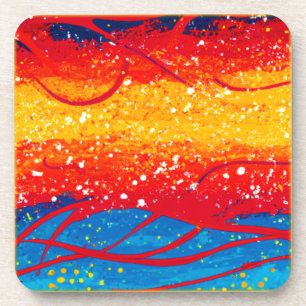 Colourful Ocean Waves Patterns. Buy Now Coaster