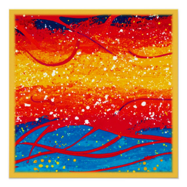 Colourful Ocean Waves Patterns. Buy Now Poster (Front)