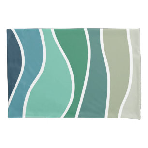 Colourful ocean waves pillowcase