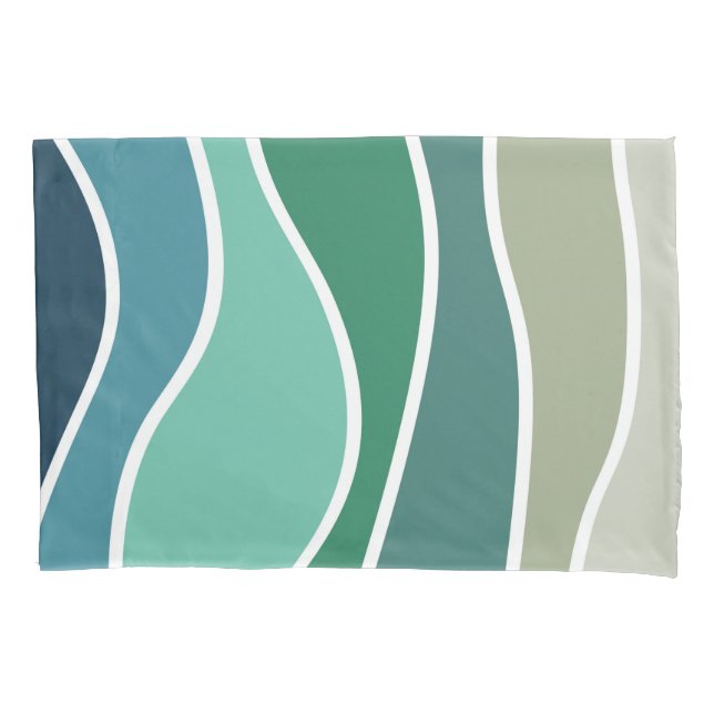 Colourful ocean waves pillowcase (Front)