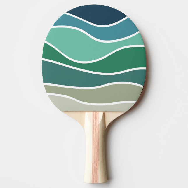 Colourful ocean waves ping pong paddle (Front)