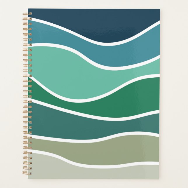 Colourful ocean waves planner (Front)