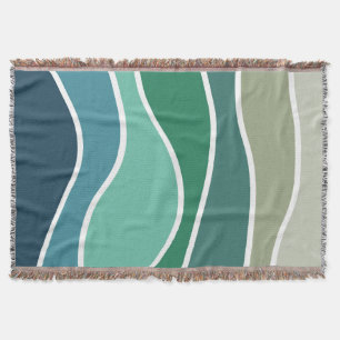 Colourful ocean waves throw blanket