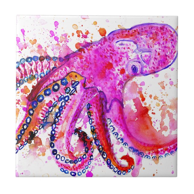 Colourful Octopus Art02 Tile (Front)