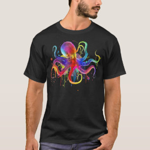 Colourful Octopus  Dripping Rainbow Octopus psyche T-Shirt