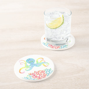 Colourful Octopus Sandstone Coaster