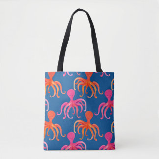 Colourful octopus seamless pattern tote bag