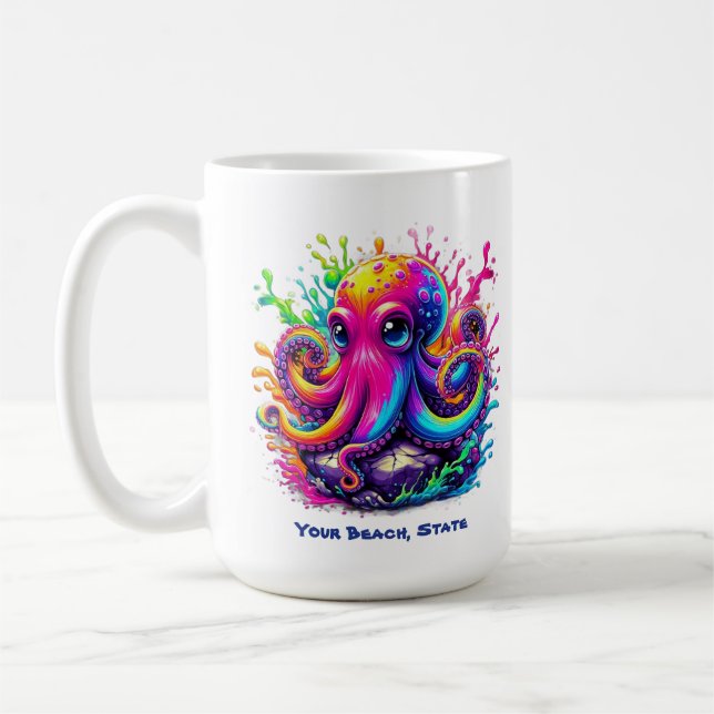 Colourful Octopus  Splash Coffee Mug (Left)