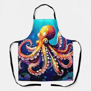 Colourful Octopus View Design Apron