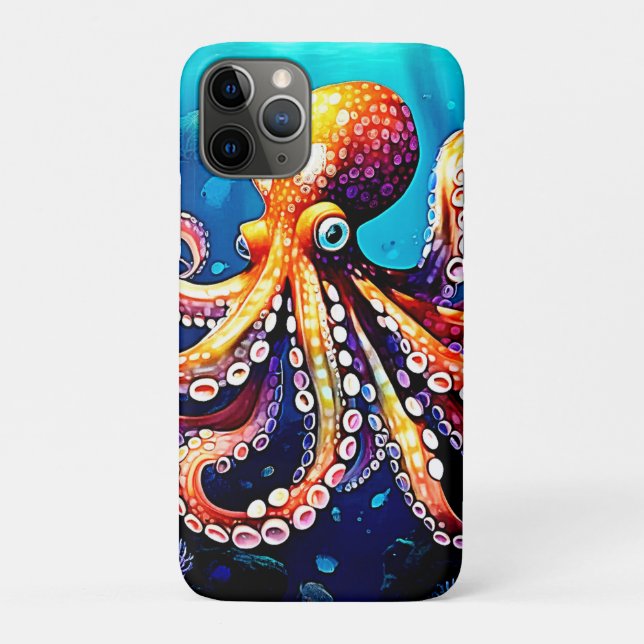 Colourful Octopus View Design Case-Mate iPhone Case (Back)