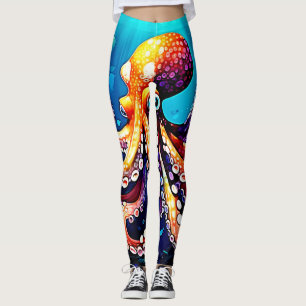Colourful Octopus View Design Leggings