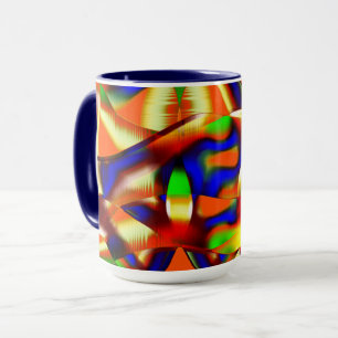 Colourful of imposing colours, blue and orange fig mug