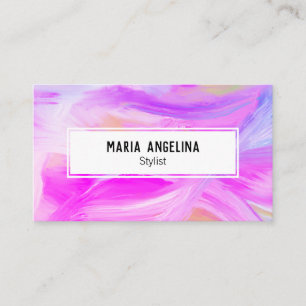 Colourful oil painting abstract purple business card
