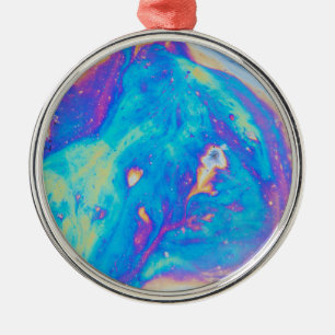Colourful oil patterns, Canada Metal Ornament