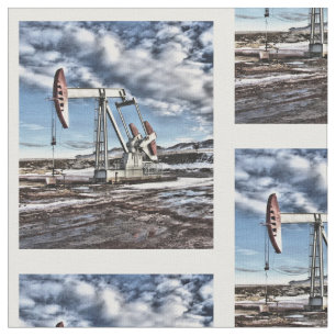 Colourful Oilfield Pumpjack Fabric