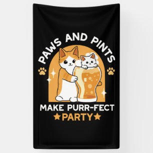Colourful Oktoberfest Cat Party - Paws and Pints Banner