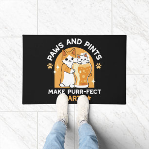 Colourful Oktoberfest Cat Party - Paws and Pints Doormat